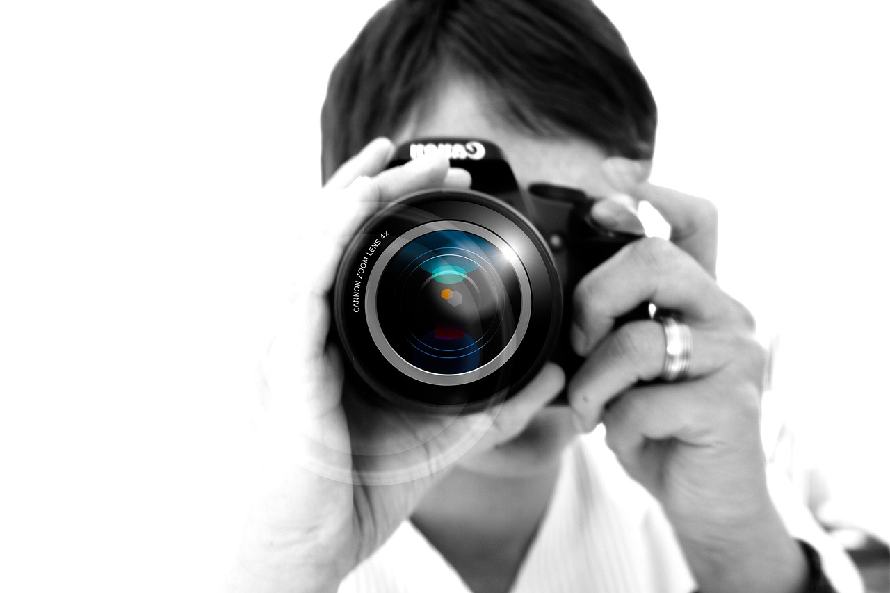 man using camera